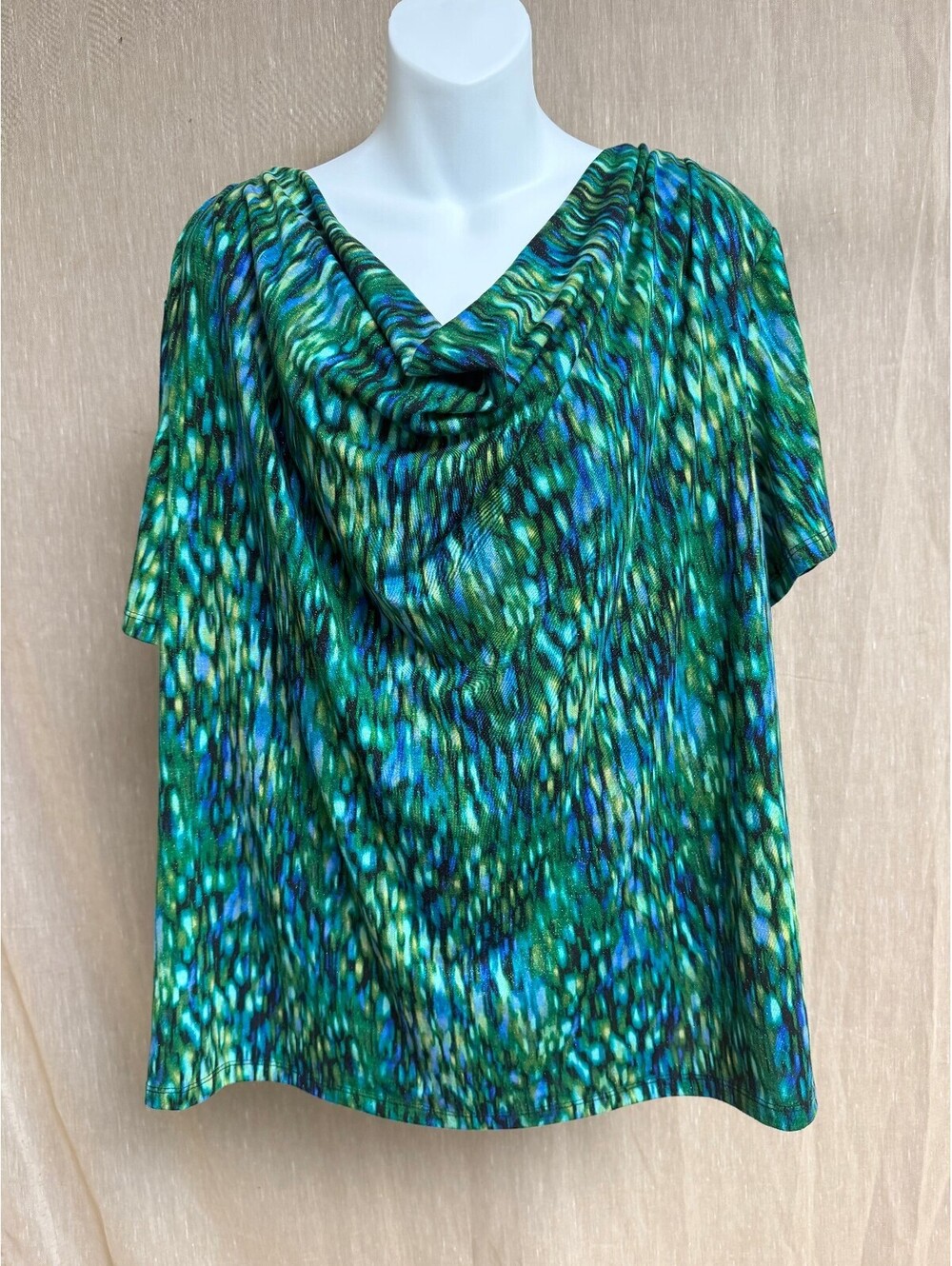 Collection Dressbarn Green & Blue Blouse- XXXL
